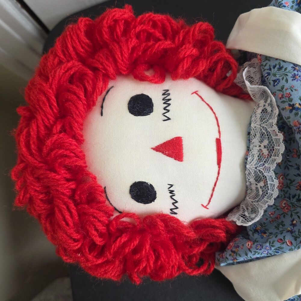 ​Vintage Handmade Raggedy Ann & Andy Large 24" Plush Dolls - Picture 3 of 16